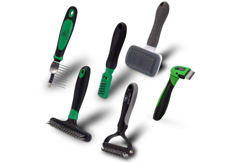 FinoPet Fellbürste FinoPet Aktions-Set mit Hundebürste Katzenbürste Entfilzungsbürsten, Edelstahl, (Langhaar Kurzhaar Unterwolle Bürsten, Tierhaarentferner, Hunde Zubehör oder Katzen Zubehör im Set Hundebürsten Katzenbürsten, 6-tlg), Langhaar, Kurzhaar, Unterwolle, Unterfell, Entfilzung von FinoPet