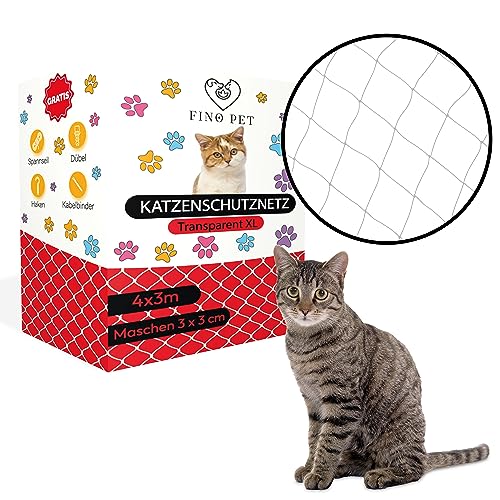 FinoPet Katzennetz für Balkon 4x3 Meter transparent inklusive Befestigungsmaterial Katzenschutznetz Katzengitter Schutznetz Sicherheitsnetz Balkonnetz für Katzen Katzennetz für Balkon ohne Bohren FinoPet Katzennetz für Balkon 4x3 Meter transparent inklusive Befestigungsmaterial Katzenschutznetz Katzengitter Schutznetz Sicherheitsnetz Balkonnetz für Katzen Katzennetz für Balkon ohne Bohren von FinoPet