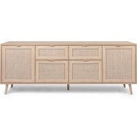 Finori Bali 51B Sideboard Holzwerkstoff Sonoma Eiche/Rafia Geflecht Optik von Finori