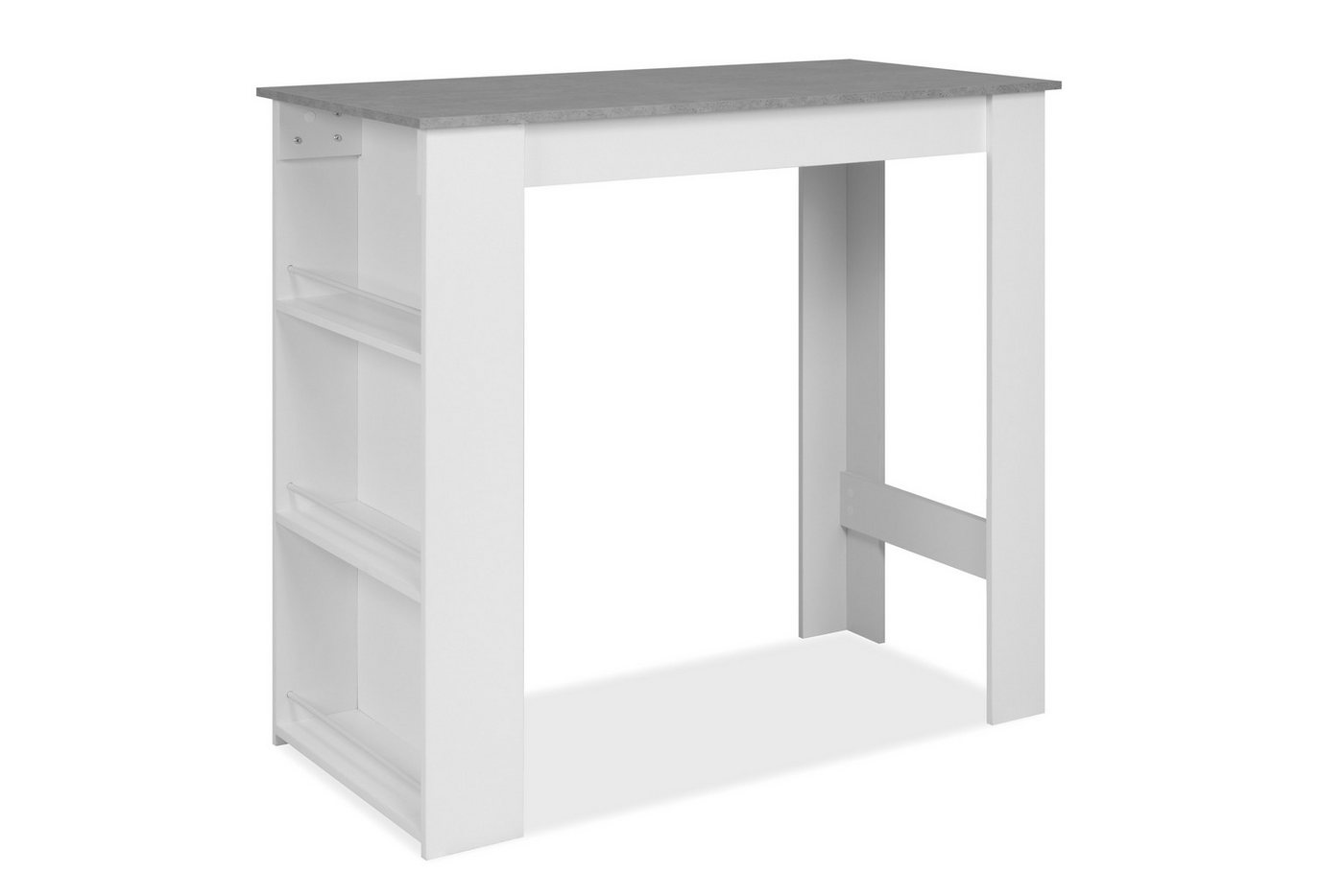 Finori Bartisch in Dekor Strukturbeton, Weiß - 120x107x60 (BxHxT) von Finori