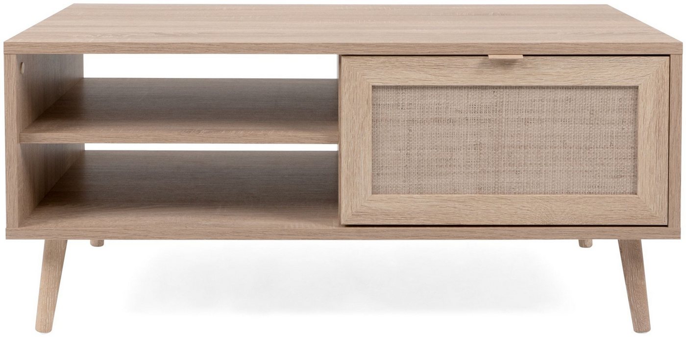 Finori Couchtisch, Sonoma Eiche / Rafia Geflecht B x H x T ca. 100 x 46 x 60 cm Finori Couchtisch, Sonoma Eiche / Rafia Geflecht B x H x T ca. 100 x 46 x 60 cm von Finori