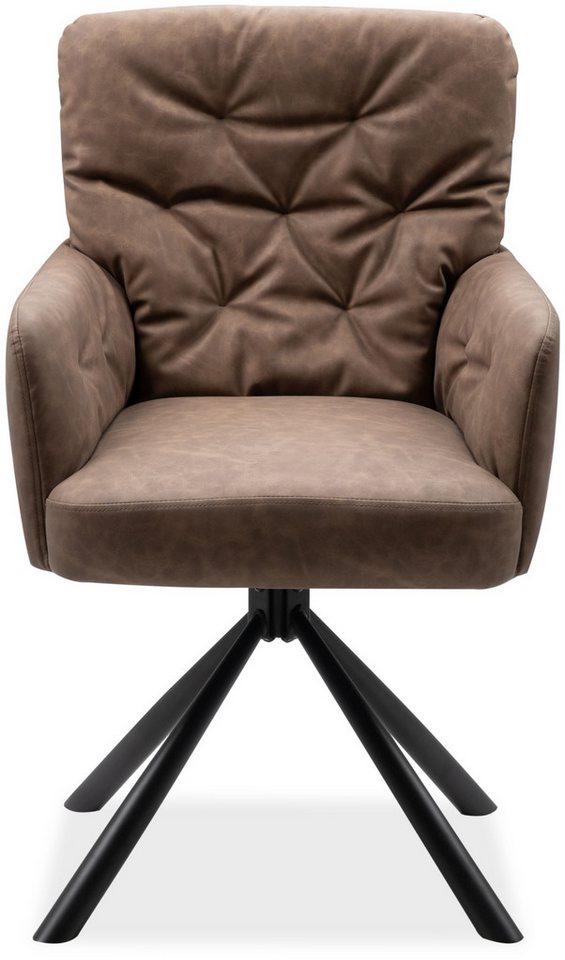 Finori Esszimmerstuhl, Lederoptik braun / schwarz B x H x T ca. 57 x 95,5 x 66,5 cm Finori Esszimmerstuhl, Lederoptik braun / schwarz B x H x T ca. 57 x 95,5 x 66,5 cm von Finori