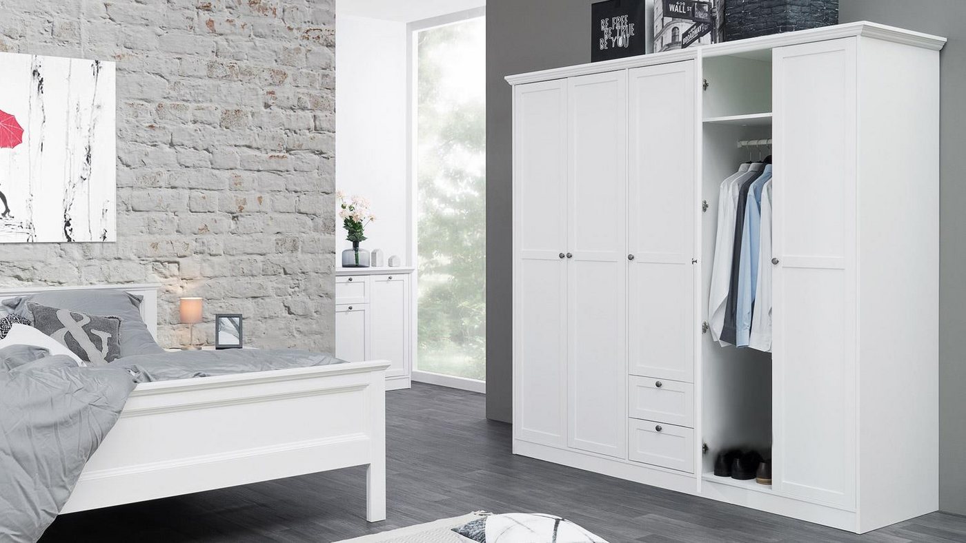 Finori Kleiderschrank Kleiderschrank Landwood 19 weiß Dekor5 TR, 2 SK, 9 EB, 190/200/67 cm Finori Kleiderschrank Kleiderschrank Landwood 19 weiß Dekor5 TR, 2 SK, 9 EB, 190/200/67 cm von Finori