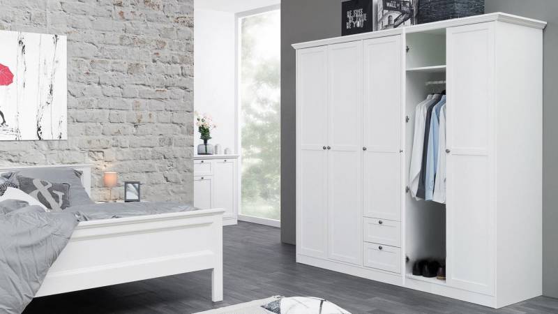 Finori Kleiderschrank Kleiderschrank Landwood 19 weiß Dekor5 TR, 2 SK, 9 EB, 190/200/67 cm Finori Kleiderschrank Kleiderschrank Landwood 19 weiß Dekor5 TR, 2 SK, 9 EB, 190/200/67 cm von Finori