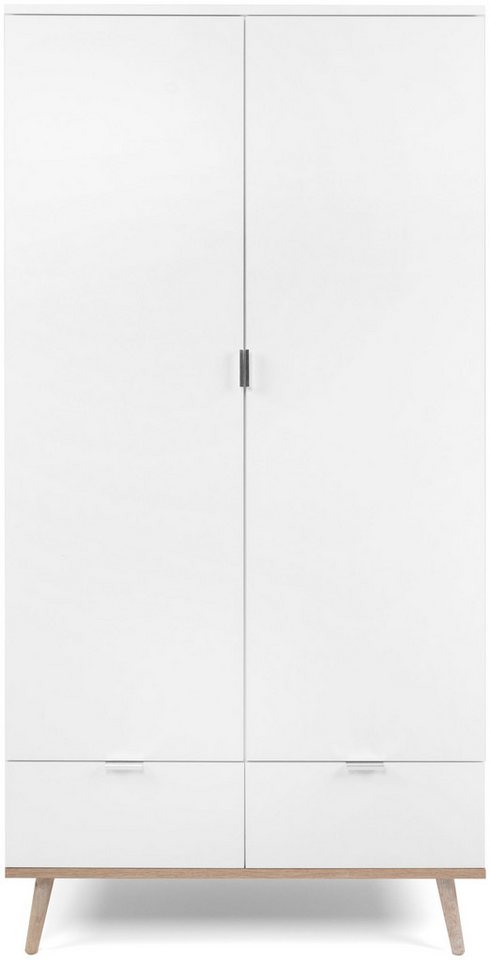 Finori Kleiderschrank Weiß / Sonoma Eiche B x H x T ca. 90x 180 x 55 cm von Finori