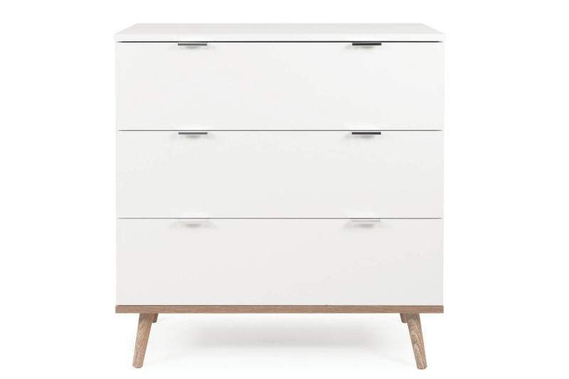 Finori Kommode Göteborg 80 cm weiß Dekor Sonoma Eiche Beistellkommode von Finori