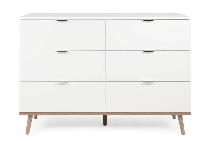 Finori Kommode Göteborg weiß 120 cm Dekor Sonoma Eiche Wohnzimmerkommode von Finori