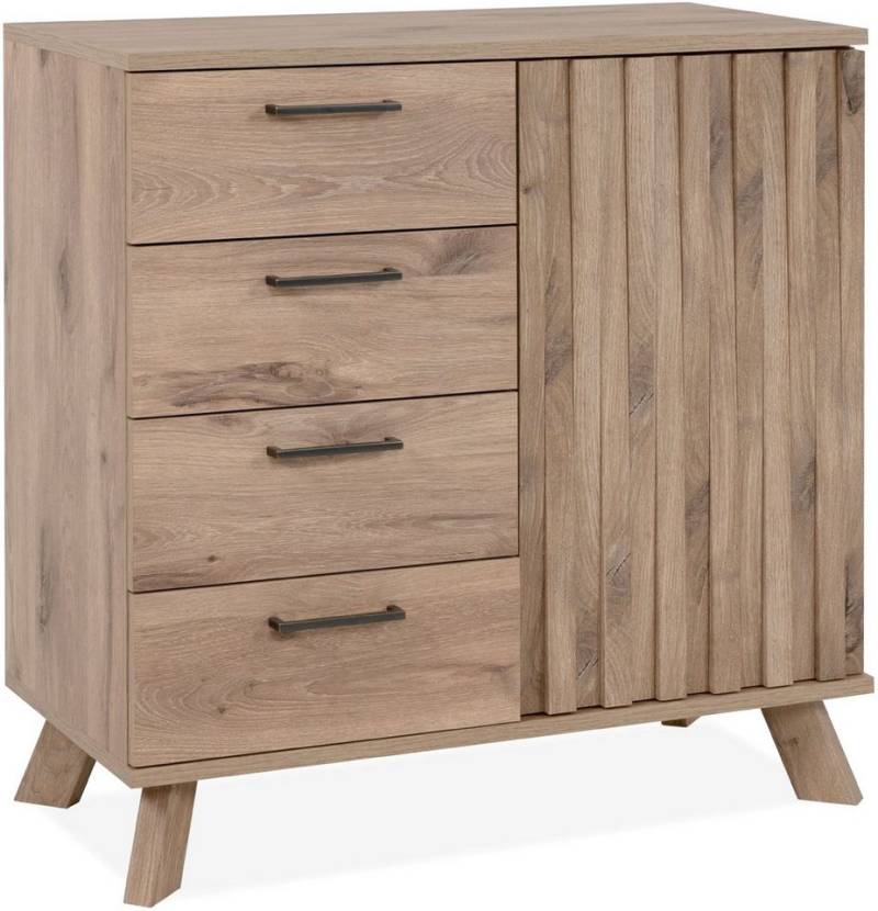 Finori Kommode, Dekor Schwedeneiche Push-to-Open 3D-Reliefoptik 84,5 x 85 x 40 cm von Finori