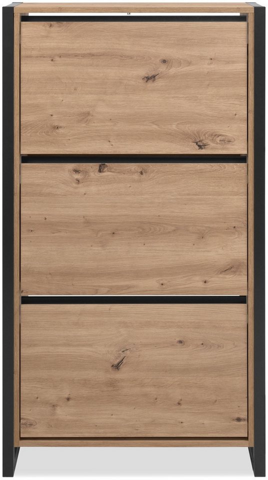Finori Schuhschrank Dekor Artisan Oak / anthrazit B x H x T ca. 70 x 125 x 25 cm von Finori