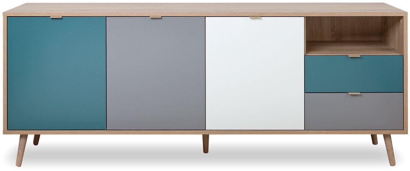 Finori Sideboard, Sonoma Eiche / Tricolor B x H x T ca. 180 x 71 x 40 cm von Finori