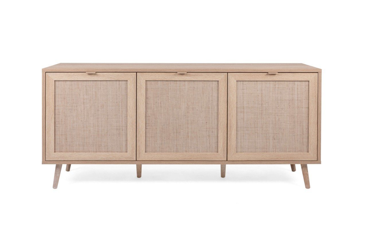 Finori Sideboard Bali 150 cm Dekor Sonoma Eiche & Rafia Geflecht Kommode Finori Sideboard Bali 150 cm Dekor Sonoma Eiche & Rafia Geflecht Kommode von Finori