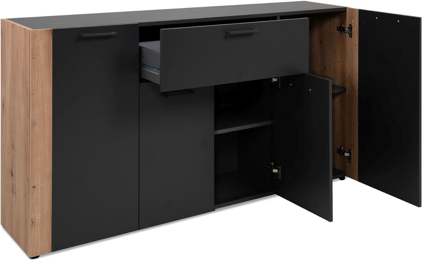Finori Sideboard Cento 51A, anthrazit / Dekor Artisan Oak melaminbeschichtet HxBxT 162x85x34,5 cm Finori Sideboard Cento 51A, anthrazit / Dekor Artisan Oak melaminbeschichtet HxBxT 162x85x34,5 cm von Finori