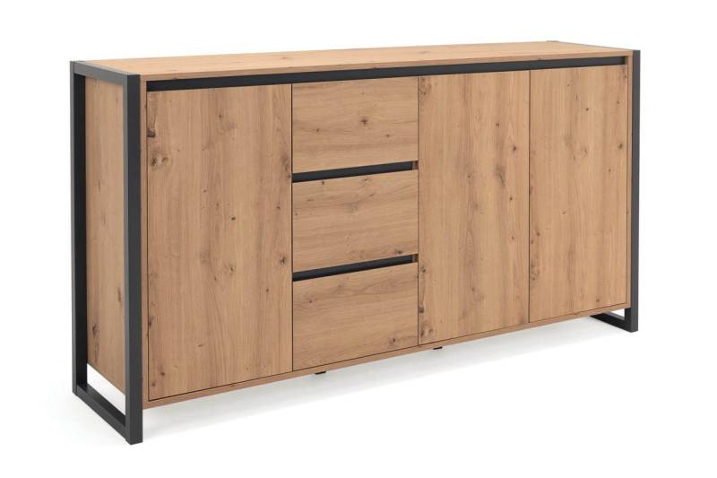 Finori Sideboard Denver 160 cm Dekor Artisan Oak / anthrazit Kommode von Finori