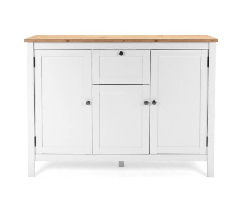 Finori Sideboard Kommode Sideboard Bergen 3, Landhausstil, weiß / Eiche Artisan von Finori