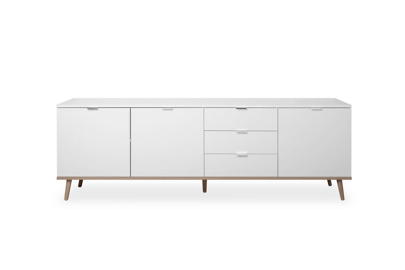 Finori Sideboard Sideboard "Bjarne" Weiß / Sonoma-Eiche, 3 Türen von Finori