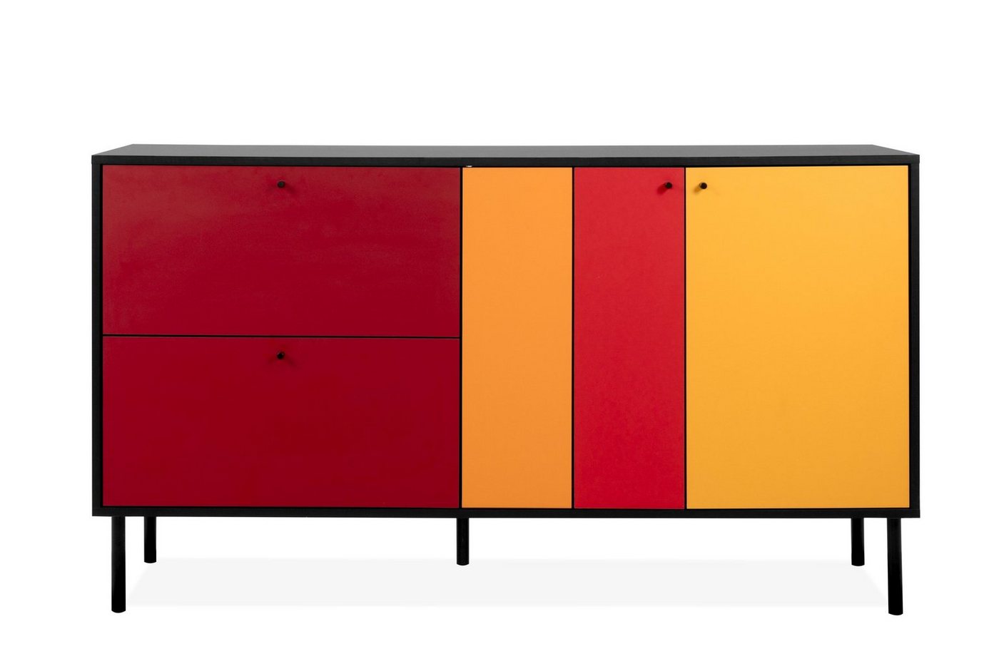 Finori Sideboard Sideboard "Buddy" Schwarz / Multicolor von Finori