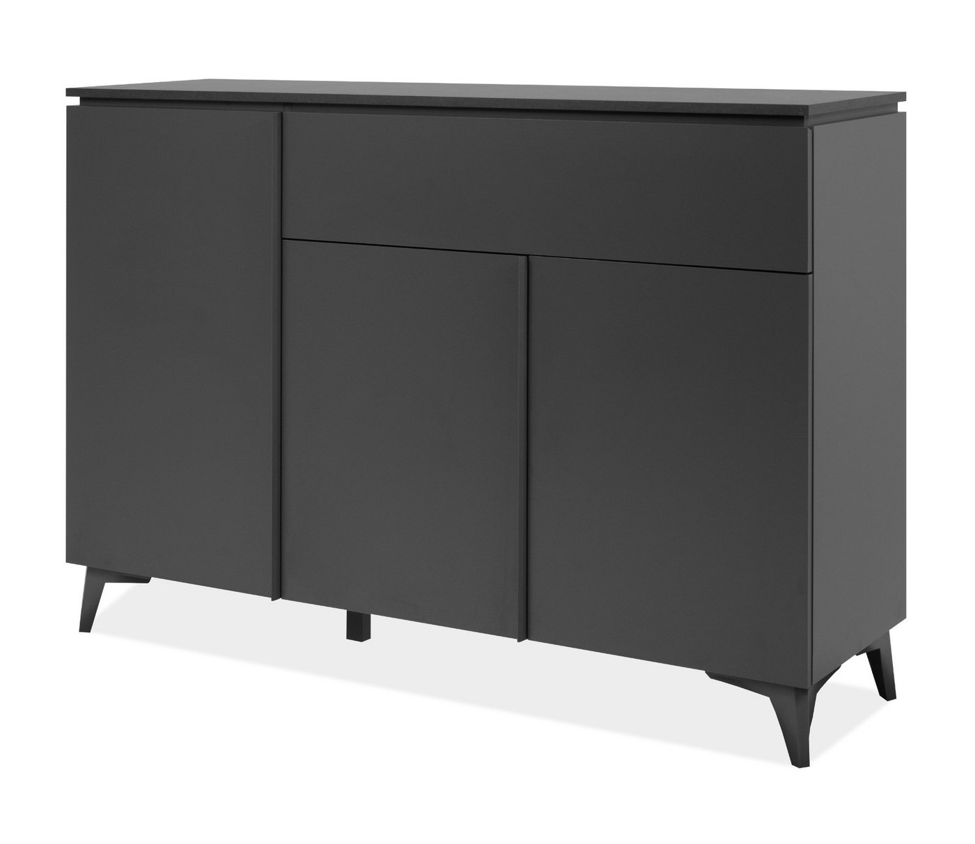 Finori Sideboard Visby (Kommode in grau, 3-türig, 133 x 92 cm), mit Schiefer von Finori