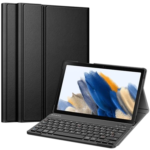 Fintie Tastatur AZERTY für Samsung Galaxy Tab A8 10,5 Zoll 2021 (SM-X200/X205/X207) - Französisches Layout Tastatur Hardcover, Schwarz von Fintie