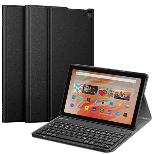 FINTIE Tastatur Hülle für Amazon Fire HD 10 Tablet 13. Generation 2023 - Keyboard Cover mit Magnetisch Abnehmbarer Deutsches Layout Tastatur, Schwarz FINTIE Tastatur Hülle für Amazon Fire HD 10 Tablet 13. Generation 2023 - Keyboard Cover mit Magnetisch Abnehmbarer Deutsches Layout Tastatur, Schwarz von FINTIE