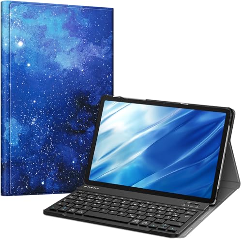 Fintie Tastatur Hülle für Samsung Galaxy Tab A9 Plus 11 Zoll 2023 Tablet SM-X210/X216/X218, Keyboard Cover mit Magnetisch Abnehmbarer Deutscher Bluetooth Tastatur, Sternenhimmel von Fintie