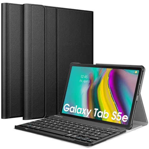 FINTIE Tastatur Hülle für Samsung Galaxy Tab S5e 10.5 SM-T720/T725 2019 Tablet-PC - Ultradünn leicht Schutzhülle mit magnetisch Abnehmbarer drahtloser Deutscher Bluetooth Tastatur, Schwarz FINTIE Tastatur Hülle für Samsung Galaxy Tab S5e 10.5 SM-T720/T725 2019 Tablet-PC - Ultradünn leicht Schutzhülle mit magnetisch Abnehmbarer drahtloser Deutscher Bluetooth Tastatur, Schwarz von FINTIE