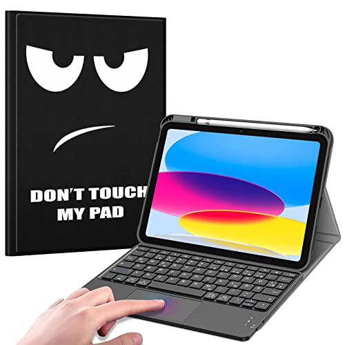 FINTIE Tastatur Hülle für iPad 11. Generation 2025 11", iPad 10. Generation 2022 10.9" Schutzhülle mit magnetisch Abnehmbarer Deutscher Tastatur und Touchpad Keyboard mit QWERTZ Layout, Don't Touch von FINTIE