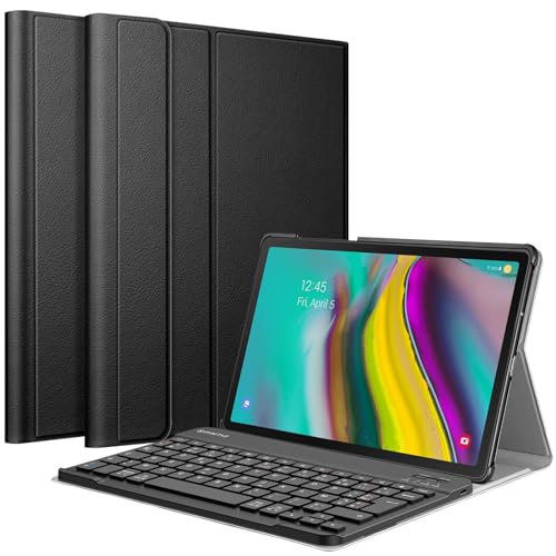 FINTIE Tastaturhülle für Samsung Galaxy Tab S5e T720 / T725 (10,5 Zoll), [AZERTY French] Abnehmbare Kabellose Bluetooth-Tastaturabdeckung, Schwarz von FINTIE