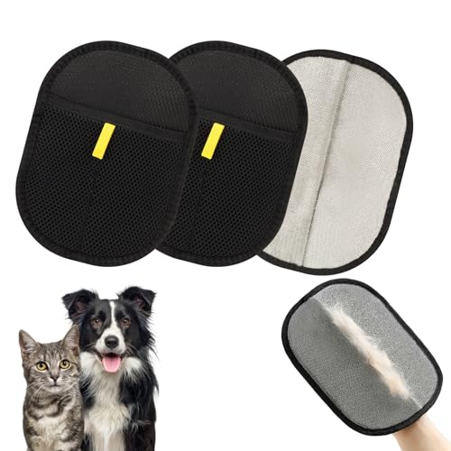 Fiohiros 2025 New 2 Stück Tierhaarentferner Handschuh, Doppelseitiger Pet Hair Remover Glove, Reusable Fell Magnet Handschuh für Hund Katze für Sofa Teppich Kleidung (S1) von Fiohiros