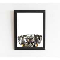 Rottweiler Hund Kunstdruck, Peek A Boo Welpe Wandbild, Hunde Liebhaber Raum Dekor, Kleines Oder Großes Aquarell Kunst Poster, Handgemachtes Geschenk von FiolettaArts