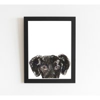 Schwarzer Labrador Kunstdruck, Kunst Vom Hund, Kleines Geschenk Für Tierpfleger, Tierärzte Und Rasseliebhaber, Süße Hunde Wandkunst, Wohnkultur von FiolettaArts