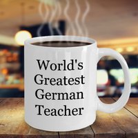 Deutsch Lehrer Tasse, Deutsche Kaffeetasse, Geschenkidee Deutschlehrer, Kollegin, Ruhestandsgeschenk, Geheimer Weihnachtsmann von FionaKingstonDesigns