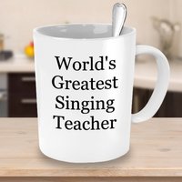 Singende Lehrer Tasse, Kaffeetasse, Geschenkidee Lehrerin, Kollegin, Ruhestandsgeschenk, Geheimer Weihnachtsmann von FionaKingstonDesigns