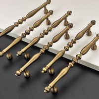 Retro Bronze Messingschrank Pulls Moderne Luxus Griffe Schrank Custom Gravierte Küchenschrank Kommode Long Pull Hardware von FionaSupplyShop