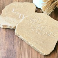 Marmor Live Edge Untersetzer Personalisiertes Geschenk von FiorDesignsInc