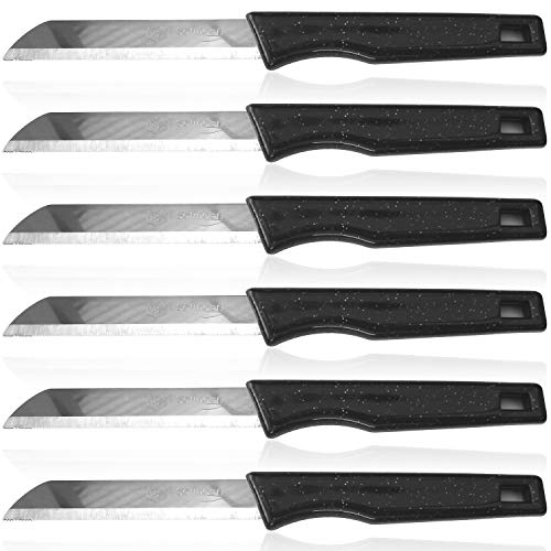 Fiora Solingen Messer Obstmesser Küchenmesser Gemüsemesser (12 er Set, Schwarz) von Fiora