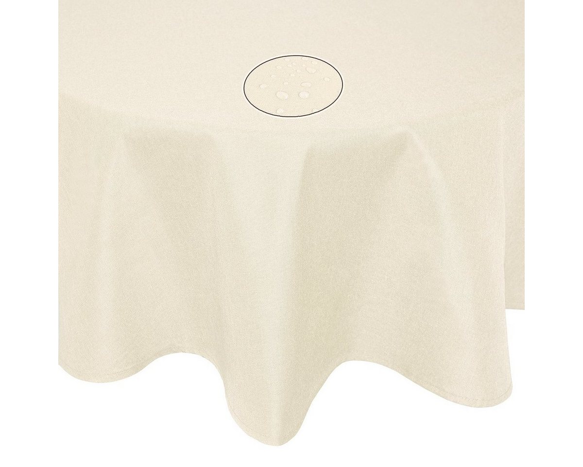 Fiora Tischdecke Leinenoptik Lotuseffekt Tischtuch bügelfreie Tischdecke mit Fleckschutz, uni fleckenabweisend von Fiora