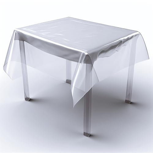 Schutztischdecke Tischfolie Tischdecke Transparente Decke Tischschutz Wasserabweisend (190x140 cm, Rechteckig) von Fiora