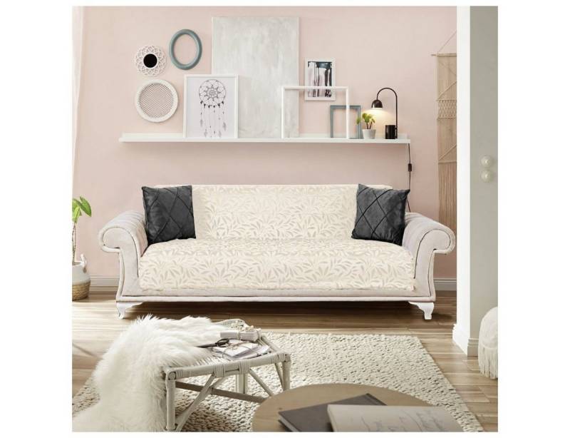 Fiora Sofaschoner Tagesdecke Couch überwurf Sofa Sessel Möbel schutz, Überwurf mit Antirutsch noppen von Fiora
