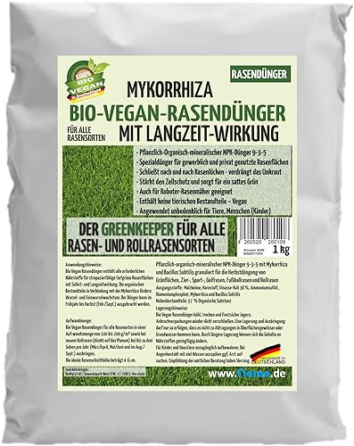 Fioran® 1KG Bio Rasendünger mit Mykorrhiza organischer Bio-Vegan Grasdünger Langzeitwirkung von Fioran