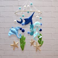 Baby Mobile Ozean. Kinderzimmer Dekor Krippe Mobile. Junge. Mädchen. Babymobile Meer. Baby-Dusche-Geschenk. Für Krippe von FioriUA