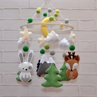 Baby Mobile Waldtiere. Krippe Tiere. Kinderzimmer Dekor Wald. Babypartygeschenk Neutral. Junge. Mädchen. Filz Mobile von FioriUA