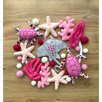 Küsten Babymobile Für Mädchen. Kinderzimmer Deko Krippe. Filz Mobile Ozean. Krippe Baby Babypartygeschenk Mobile von FioriUA