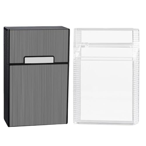 2pcs Zigarettenkoffer Zigarettenhalter Hülle for Home Office (Black Clear) von Fiorky