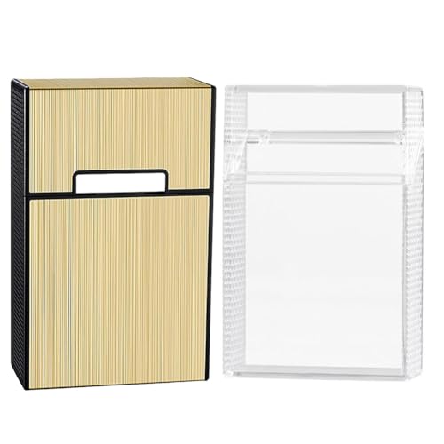 2pcs Zigarettenkoffer Zigarettenhalter Hülle for Home Office (Gold Clear) von Fiorky