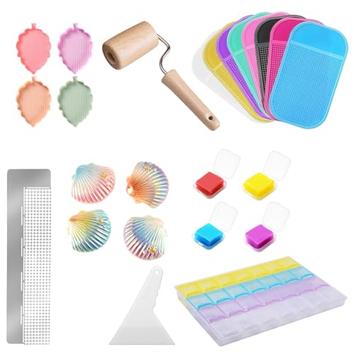 5d Diamond Painting Tools ＆ Accessoires, 24 pcs Strsestone Malerei Werkzeuge Accessoires Diamond Gemälde Lineal Edelstahl Diamanten Mesh Lurer Roller for Diamonds Art for Erwachsene Anfänger von Fiorky