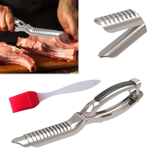BBQ Rib Skinner, Ribmembranentferner Edelstahl -Werkzeugkit ， Rippenmembranentferner Spülmaschine Safer Wels Skinner Zeichler Rippchen Vorbereitungsmembranentferner for BBQ -Enthusiast von Fiorky