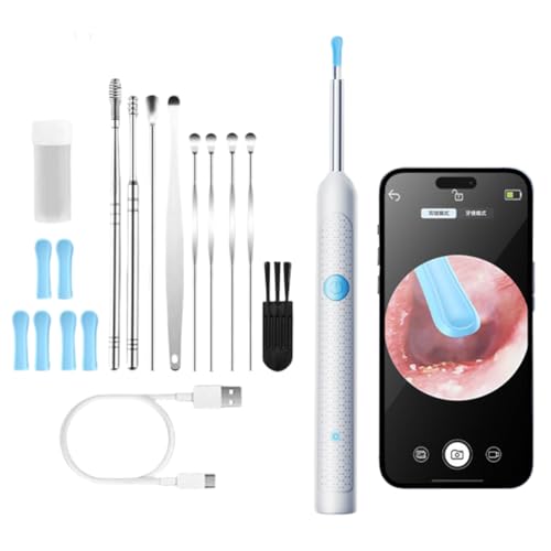 Entfernung von Fiorky Ohrwachs, Smart Visual Ohrreiniger mit Kamera Otoskop -Ohrreiniger wieder aufladbarer Ohrwachsentferner Gesundheitsversorgung Set von Fiorky