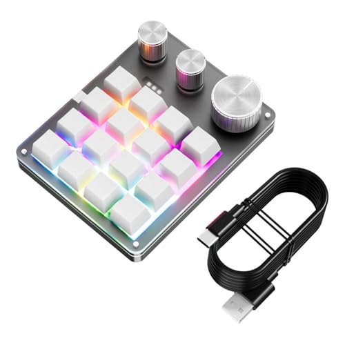 Fiorky 16 Tasten Tasten Nobel programmierbares Makro-Tastaturtyp-C Kabel/Bluetooth-kompatibler mechanischer Tastatur-LED-Hintergrundbeleuchtungsmakro-Tastatur for PC-Computerspiele Fiorky 16 Tasten Tasten Nobel programmierbares Makro-Tastaturtyp-C Kabel/Bluetooth-kompatibler mechanischer Tastatur-LED-Hintergrundbeleuchtungsmakro-Tastatur for PC-Computerspiele von Fiorky