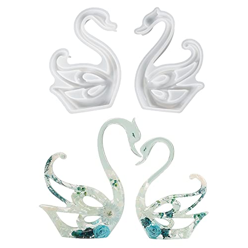 Fiorky 2 Stück Epoxidharz-Form Schwanen-Ornamente Kerze Silikon DIY Gießform Heimdekoration Fiorky 2 Stück Epoxidharz-Form Schwanen-Ornamente Kerze Silikon DIY Gießform Heimdekoration von Fiorky