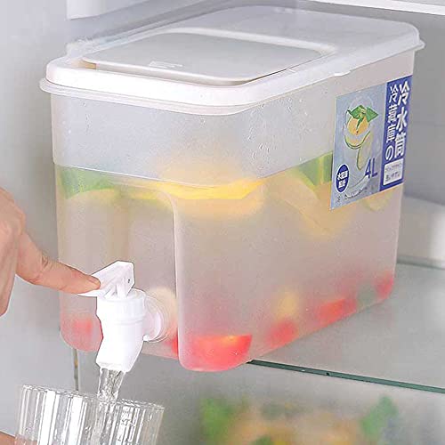 Fiorky 4L Getränkespender mit Wasserhahn, Kühlschrank Kalteiskocher mit Wasserhahn Wassersaft Limonade Obst Teeflasche Kühlschrank Kühle Getränke Eimer Behälter für die Herstellung von Tee und Säften Fiorky 4L Getränkespender mit Wasserhahn, Kühlschrank Kalteiskocher mit Wasserhahn Wassersaft Limonade Obst Teeflasche Kühlschrank Kühle Getränke Eimer Behälter für die Herstellung von Tee und Säften von Fiorky